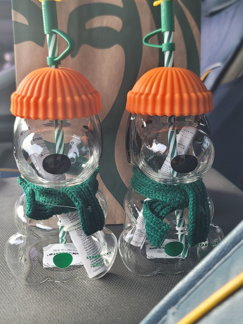 Starbucks Snoopy Bundle with Orange Hat and Green Scarf